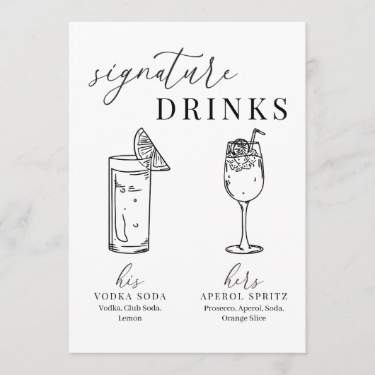 Moderne Drinken voor zwarte en witte handtekeninge (Voorkant)