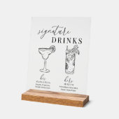 Moderne Drinken voor zwarte en witte handtekeninge Acryl Bord (Hoek)