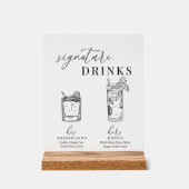 Moderne Drinken voor zwarte en witte handtekeninge Acryl Bord (Voorkant)