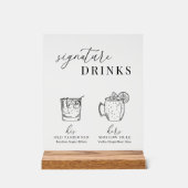 Moderne Drinken voor zwarte en witte handtekeninge Acryl Bord (Voorkant)