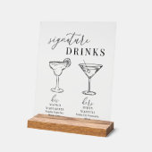 Moderne Drinken voor zwarte en witte handtekeninge Acryl Bord (Hoek)