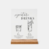 Moderne Drinken voor zwarte en witte handtekeninge Acryl Bord (Voorkant)