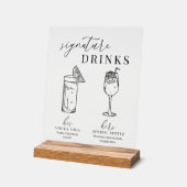 Moderne Drinken voor zwarte en witte handtekeninge Acryl Bord (Hoek)