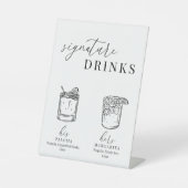 Moderne Drinken voor zwarte en witte handtekeninge Reclamebord Met Voetstuk (Voorkant)