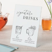 Moderne Drinken voor zwarte en witte handtekeninge Reclamebord Met Voetstuk (Insitu)