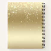 Moderne Drips Gouden Glitter Schets Notitieboek (Achterkant)