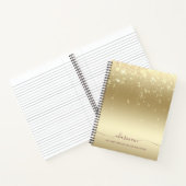Moderne Drips Gouden Glitter Schets Notitieboek (Binnen)