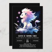 Moderne Dromerige Leeuw Verjaardag Kaart (Voorkant / Achterkant)