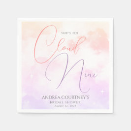 Moderne Dromerige Pastel Roze Cloud Nine Bruidsmei Servet