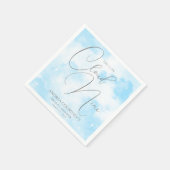 Moderne Dromerige Pastelblauwe Cloud Nine Bruidsdo Servet (Hoek)