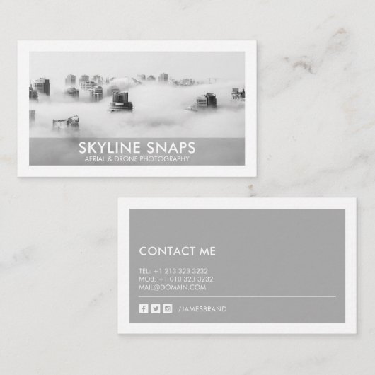 Moderne drone fotografie visitekaartje (Voorkant / Achterkant)