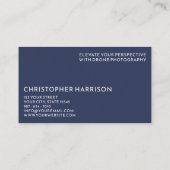 Moderne Drone Operator Fotografie Marine Wit Visitekaartje (Achterkant)