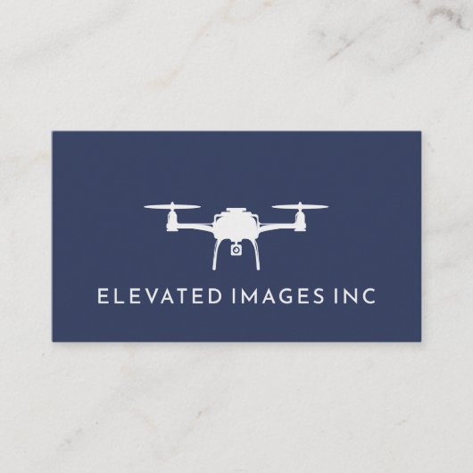 Moderne Drone Operator Fotografie Marine Wit Visitekaartje (Voorkant)