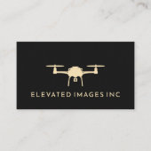 Moderne drone operator fotografie zwart goud visitekaartje (Voorkant)