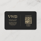 Moderne drone operator monogram Elegant zwart goud Visitekaartje (Achterkant)