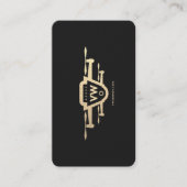 Moderne drone operator zwart goud monogram visitekaartje (Voorkant)