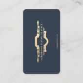 Moderne Drone Pilot Donkerblauw Goud Monogram Visitekaartje (Voorkant)