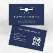 Moderne Drone Pilot Fotografie QR Code Marine Wit Visitekaartje