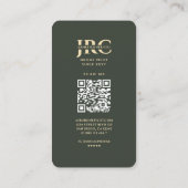 Moderne Drone Pilot Goud Groen Monogram Visitekaartje (Achterkant)