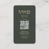 Moderne Drone Pilot Monogram Groen Goud Visitekaartje (Achterkant)