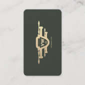 Moderne Drone Pilot Monogram Groen Goud Visitekaartje (Voorkant)