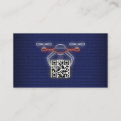 Moderne Drone QR Code Professionele UAV-fotografi Visitekaartje (Achterkant)