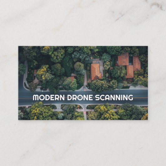 Moderne drone scanning skyline fotografie visitekaartje (Voorkant)