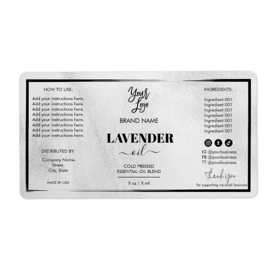 Moderne Dropper Fles Etiket Logo (Voorkant)