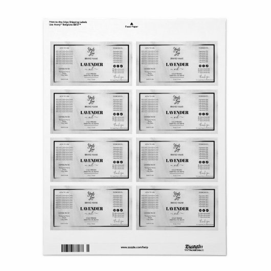 Moderne Dropper Fles Etiket Logo (Full Sheet)