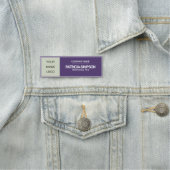 Moderne Druif Violet & Beige Achtergrond Logo Tite Naamplaatje (In situ)