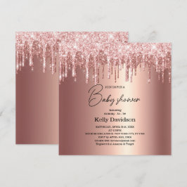 Moderne druipende roze gouden baby shower mama-in- kaart