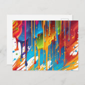 Moderne druipende verf briefkaart (Voorkant / Achterkant)