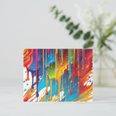 Moderne druipende verf briefkaart (Staand voorkant)
