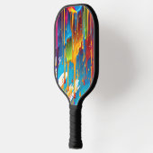 Moderne druipende verf pickleball paddle (Links)