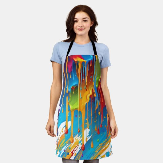 Moderne druipende verf schort (Gedragen)
