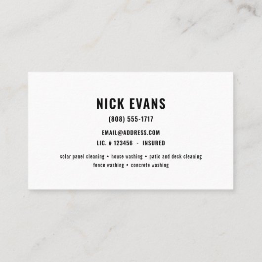 Moderne druk wassen Logo Visitekaartje (Achterkant)