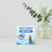 Moderne druk wassen macht wassen huis schoonmaken aanbevelingskaartje (Staand voorkant)