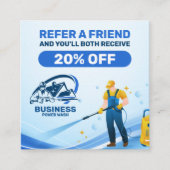 Moderne druk wassen macht wassen huis schoonmaken aanbevelingskaartje (Voorkant)