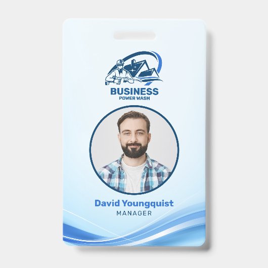 Moderne druk wassen macht wassen huis schoonmaken badge (Front)