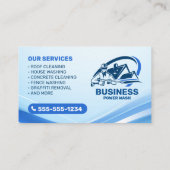 Moderne druk wassen macht wassen huis schoonmaken visitekaartje (Achterkant)