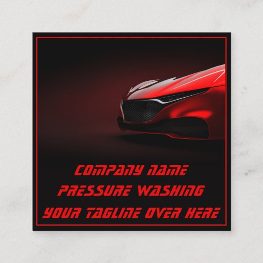 Moderne Druk Wassen Mobiele Auto Wassen QR code Vierkante Visitekaartje (Voorkant)