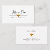 Moderne drukke Golden Bee Logo Catering Culinair Visitekaartje (Voorkant / Achterkant)