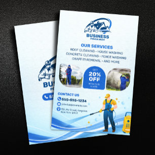 Moderne drukwasbeurt Power Wash Huisreiniging Flyer