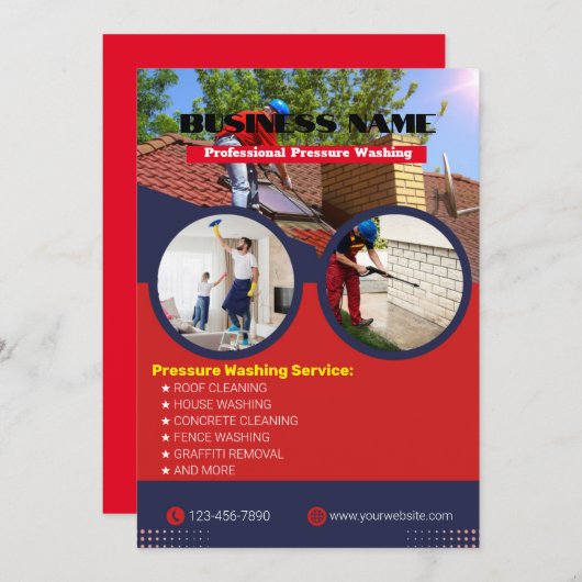 Moderne drukwasbrochures kaart (Voorkant / Achterkant)