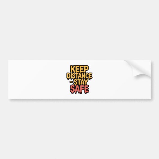 "Moderne druppel, blijf op afstand, blijf veilig, Bumpersticker (Voorkant)