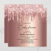 Moderne druppelende roze gouden babyshower mama-in kaart (Voorkant / Achterkant)
