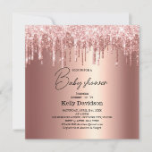 Moderne druppelende roze gouden babyshower toekoms kaart (Voorkant)