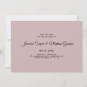 Moderne, dubbelblinde handgeschreven kalligrafie save the date (Achterkant)