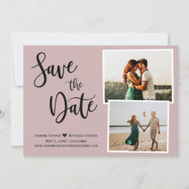 Moderne, dubbelblinde handgeschreven kalligrafie save the date