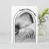 Moderne dubbele boog Happy Vaderdag foto Feestdagenkaart (Staand voorkant)
